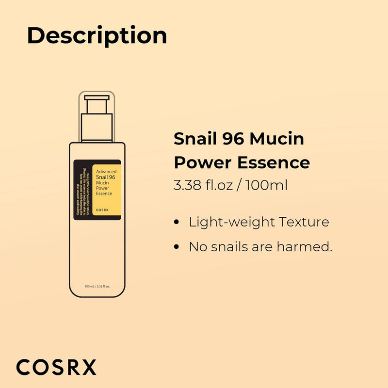 COSRX Snail Mucin 96% Power Repairing Essence 3.38 fl.oz 100ml